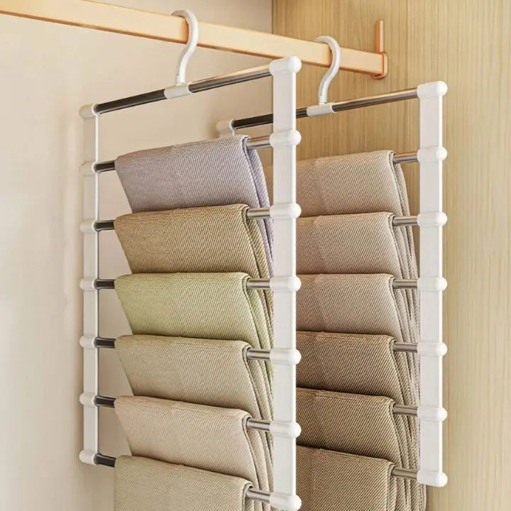 BowLift | 7 Rod Space-Saving Stainless Steel Trouser Hanger