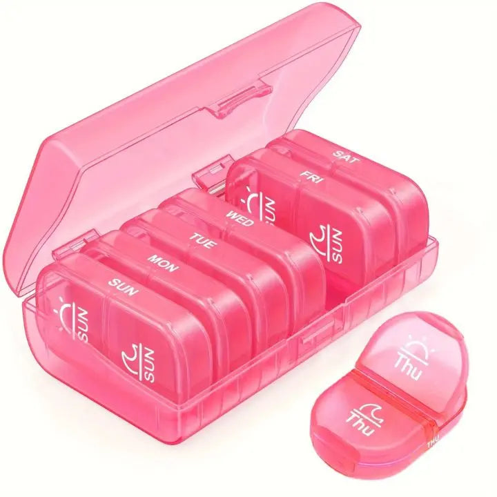 BowLift | 7-Day AM/PM Pill Organizer – Portable Pill Box for Week & Travel