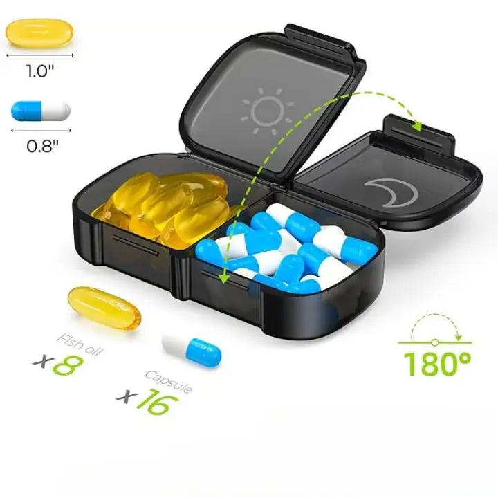 BowLift | 7-Day AM/PM Pill Organizer – Portable Pill Box for Week & Travel