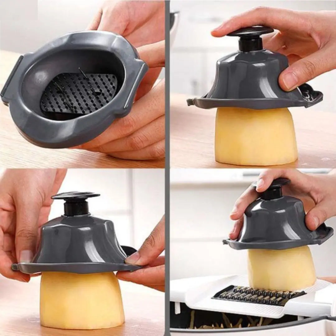 BowLift | 7-in-1 Vegetable Cutter with Drain Basket and Interchangeable Blades