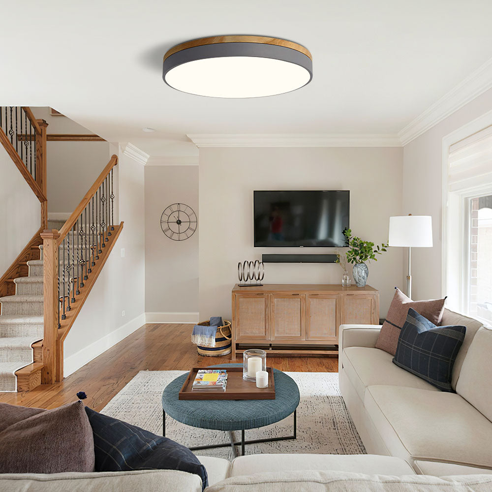 BowLift | Ceiling Lights Natural Wood Flush Mount Fixture