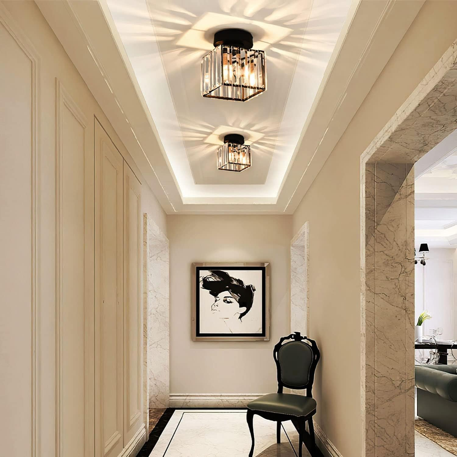 BowLift | Crystal Glass Ceiling Light for Modern Interiors