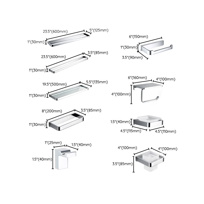 BowLift | 5-piece Bathroom Accessory Set Modern Polished Chrome Bathroom Set