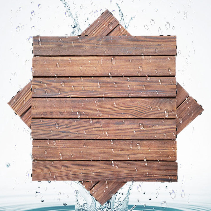 BowLift | 7-Slat Square Wooden Terrace Tiles Click Installation Outdoor Floor Tiles