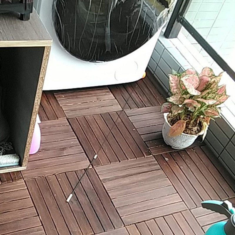 BowLift | 7-Slat Square Wooden Terrace Tiles Click Installation Outdoor Floor Tiles