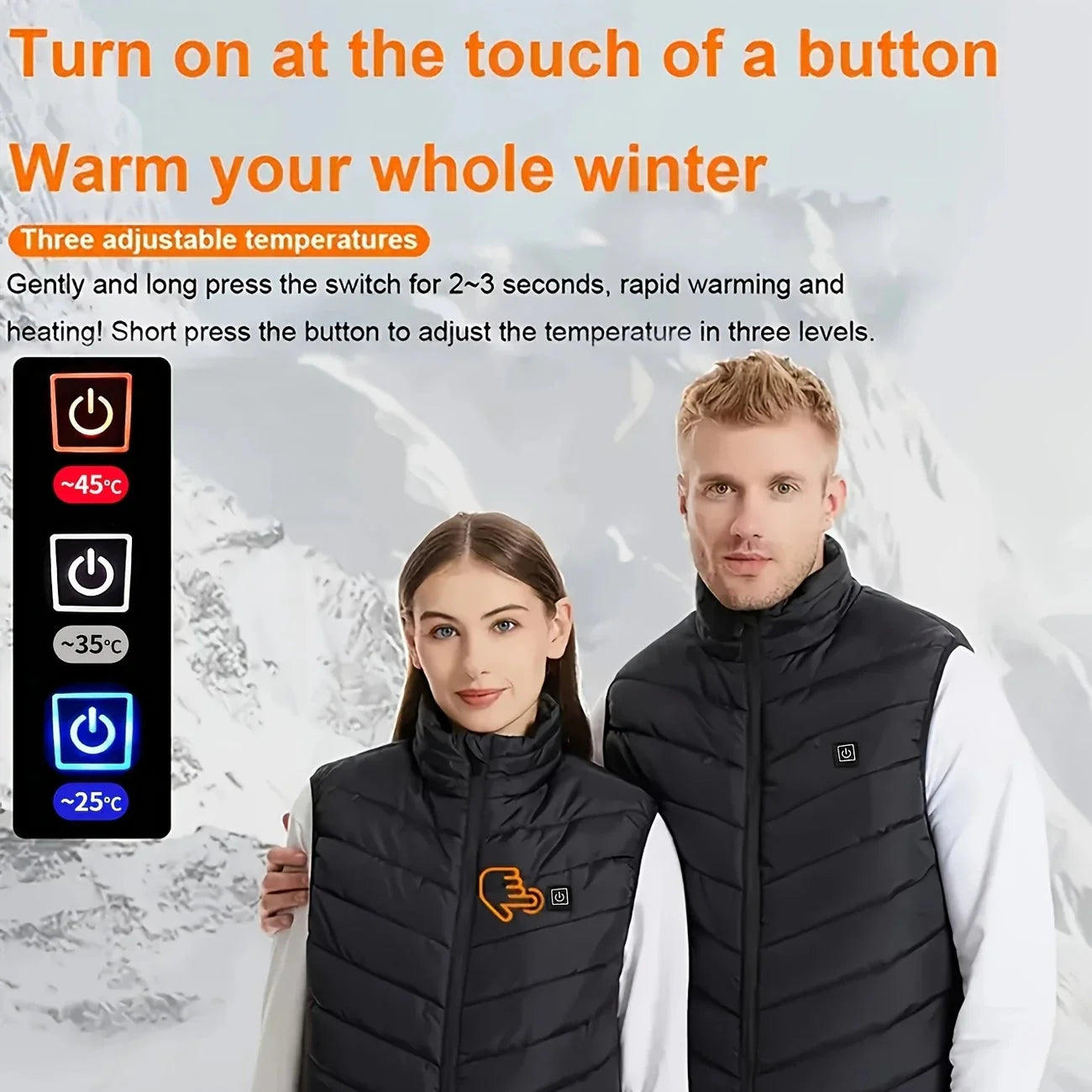 BowLift | Heated Vest | 11-Zone USB Electric Body Warmer Jacket