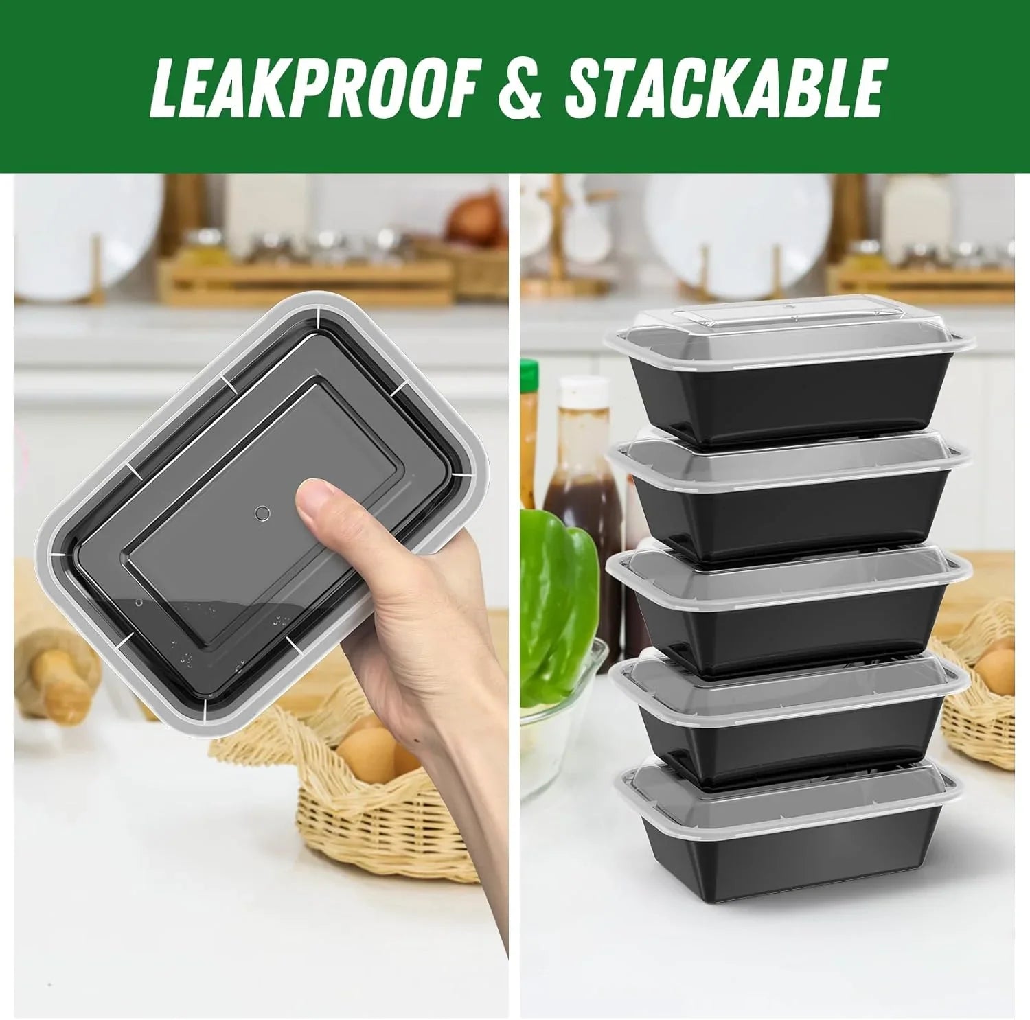 BowLift | 50-piece Meal Prep Container Set with Lid – Ideal for Meal Preparation