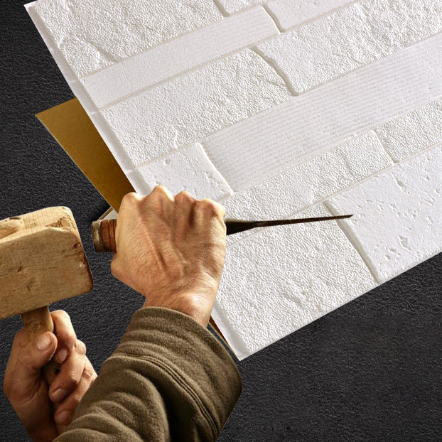 BowLift | Industrial 3D Brick Wall Plank Bathroom Living Room Wall Panel Set of 10