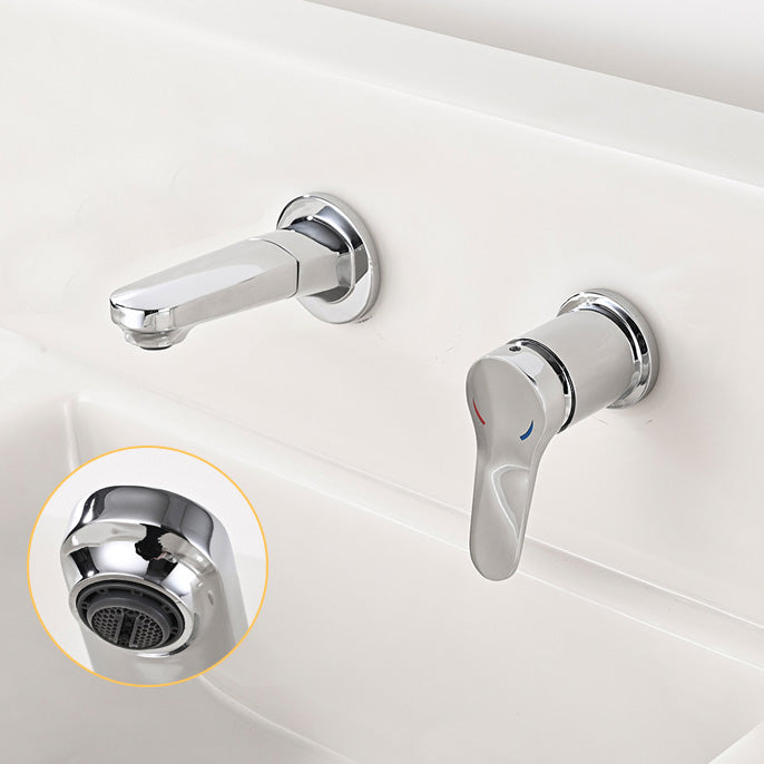 BowLift | Wall Mounted Faucet Brass Lever Handle Bathroom Faucet Hand Shower