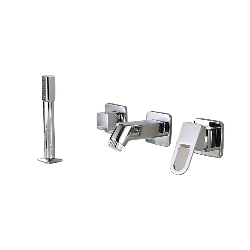 BowLift | Wall Mounted Faucet Brass Lever Handle Bathroom Faucet Hand Shower