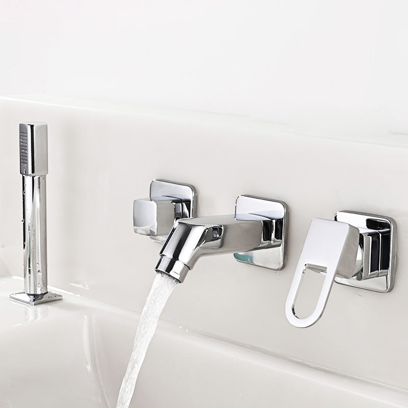 BowLift | Wall Mounted Faucet Brass Lever Handle Bathroom Faucet Hand Shower