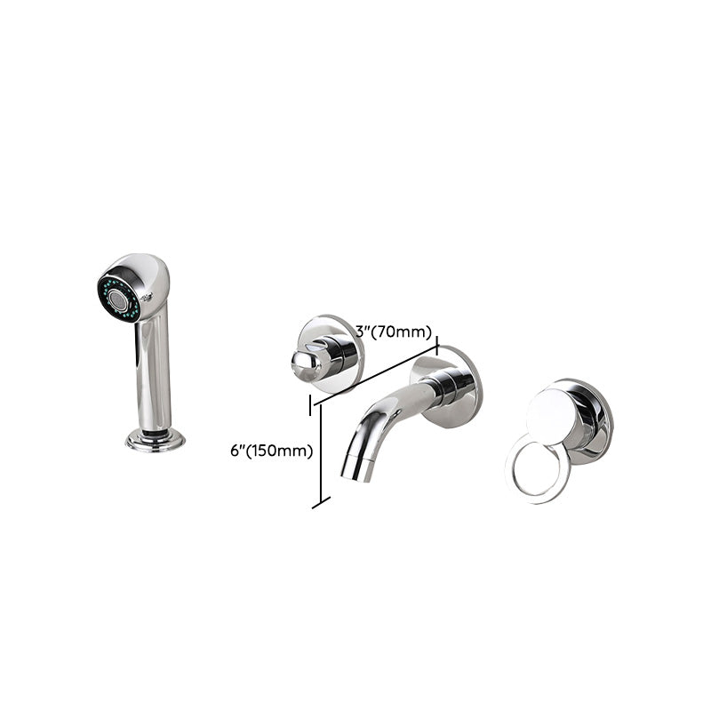 BowLift | Wall Mounted Faucet Brass Lever Handle Bathroom Faucet Hand Shower