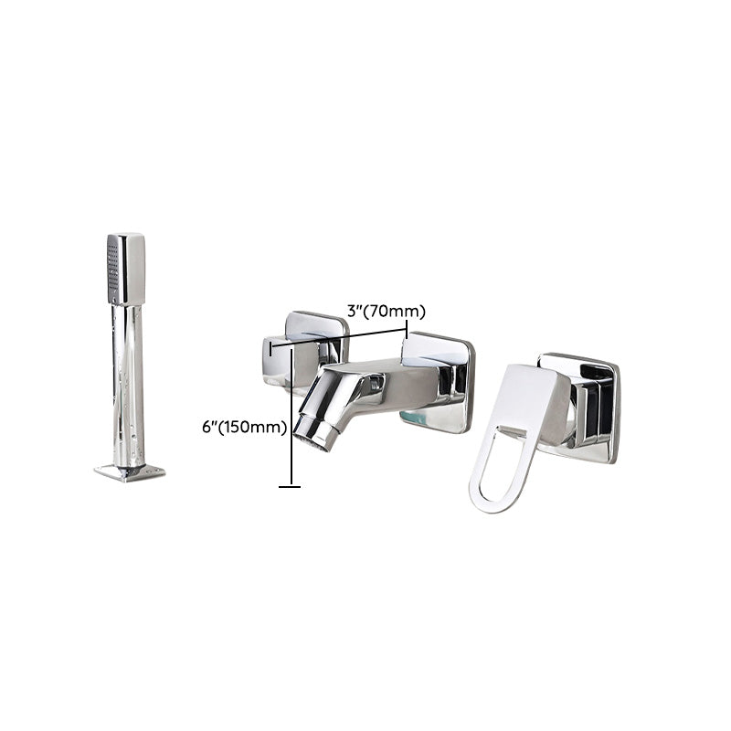 BowLift | Wall Mounted Faucet Brass Lever Handle Bathroom Faucet Hand Shower