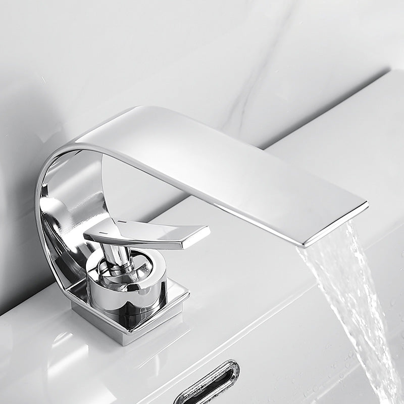 BowLift | Unique Bathroom Waterfall Spout Brass Basin Faucet