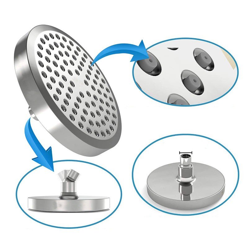 BowLift | Contemporary round fixed wall shower head Silver shower head