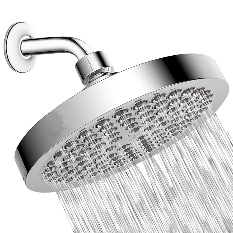 BowLift | Contemporary round fixed wall shower head Silver shower head