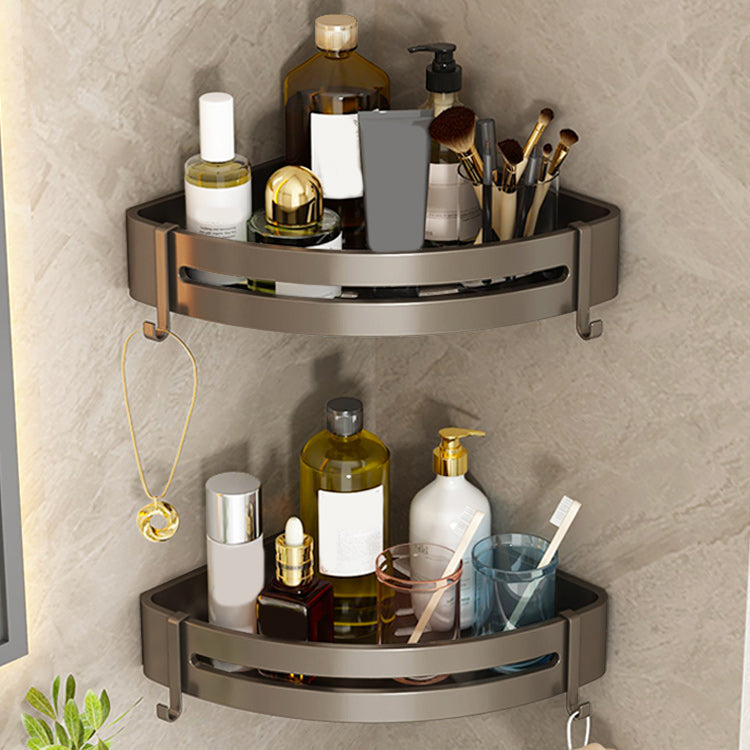 BowLift | Contemporary bathroom accessory set 3-piece bath shelf with hooks