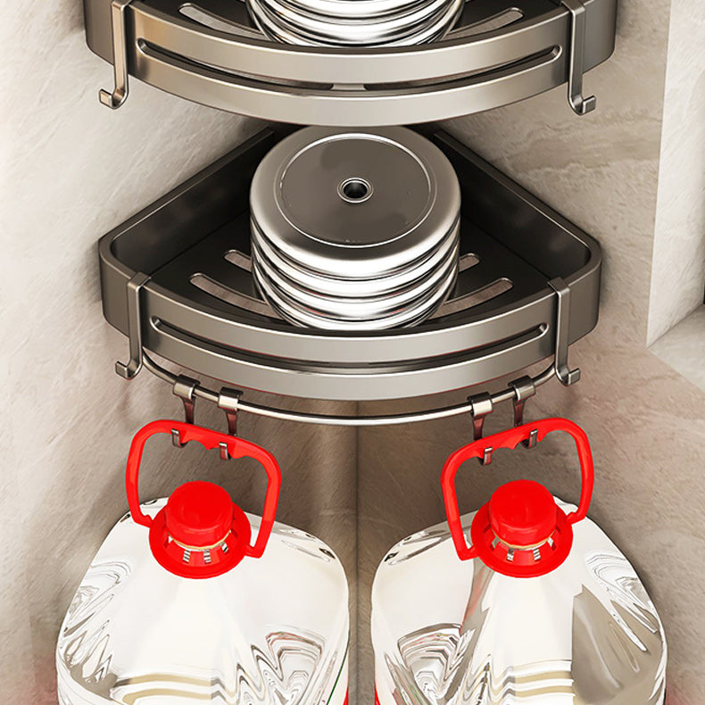 BowLift | Contemporary bathroom accessory set 3-piece bath shelf with hooks