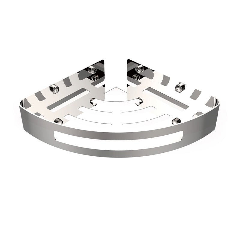 BowLift | Polished Chrome Modern Bathroom Accessories Set Stainless Steel Triangular Shower Shelf