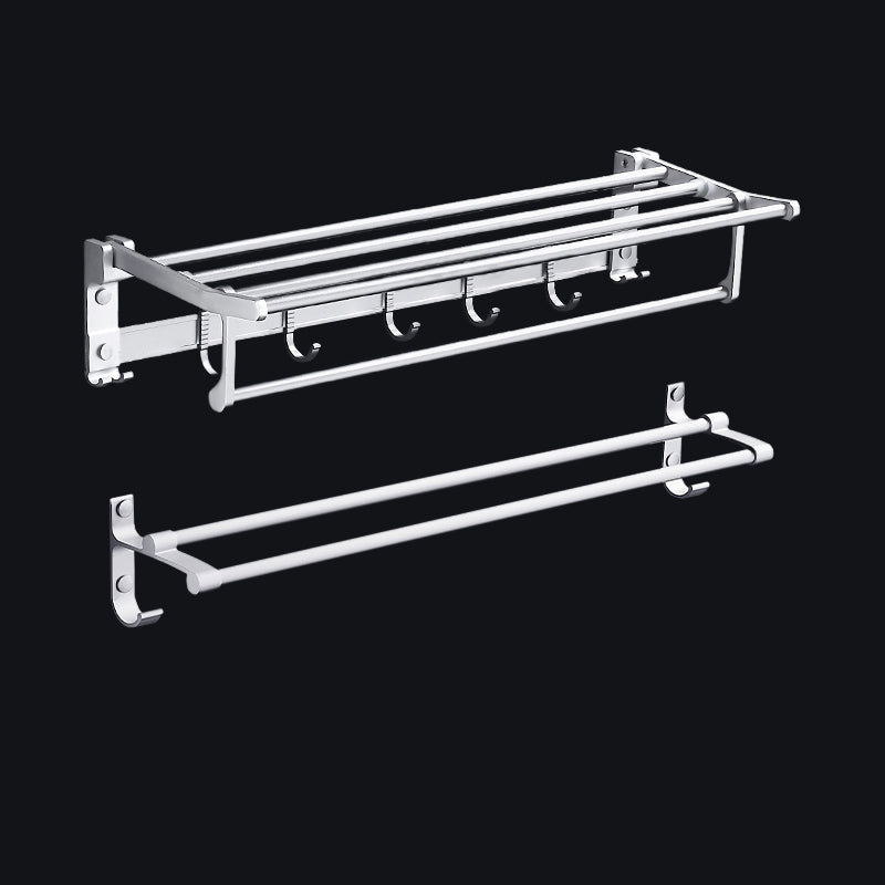 BowLift | Contemporary silver metal bathroom accessory set with towel holder