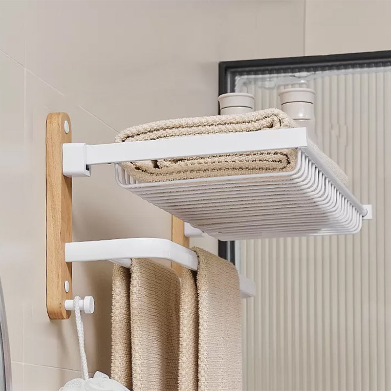 BowLift | White Metal and Solid Wood Bathroom Accessories Hardware Set