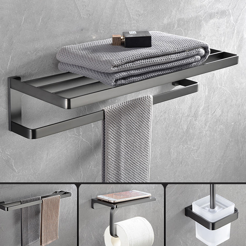 BowLift | Gray metal modern bathroom accessories as a single piece or as a set