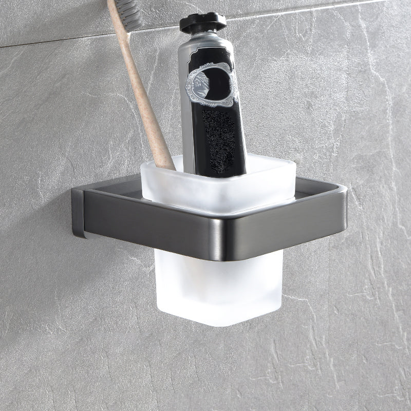 BowLift | Gray metal modern bathroom accessories as a single piece or as a set