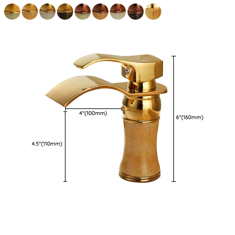 BowLift | Wall-mounted Copper Roman Bath Faucet Low Arc Roman Bath Faucet Set with Jade