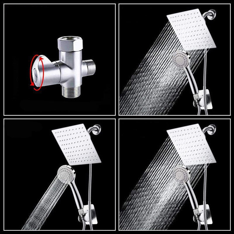 BowLift | Classic Dual Shower Head Square Large Shower Head with Round Hand Shower