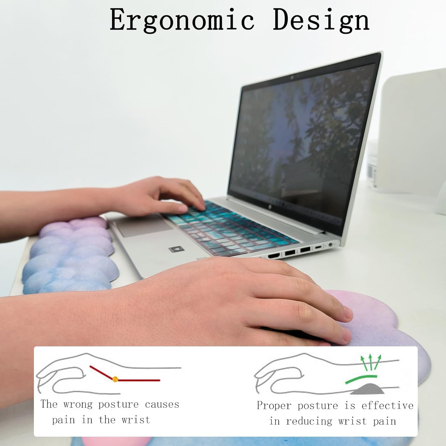 BowLift | Cloud-Shaped Ergonomic Wrist Rest Set with Mouse Pad & Coaster – Zeyora