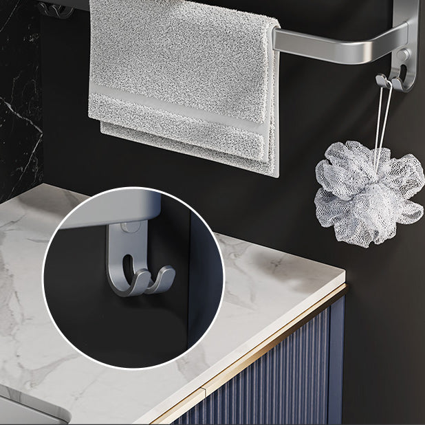 BowLift | 7-piece Bathroom Accessory Set Modern Aluminum Bathroom Set in Silver