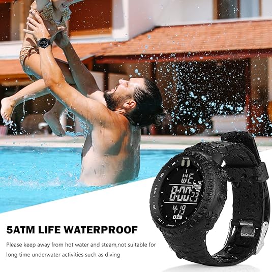 BowLift | Henry Waterproof Men’s Digital Sports Watch – Shockproof, Tactical & LED Backlit Outdoor Timepiece