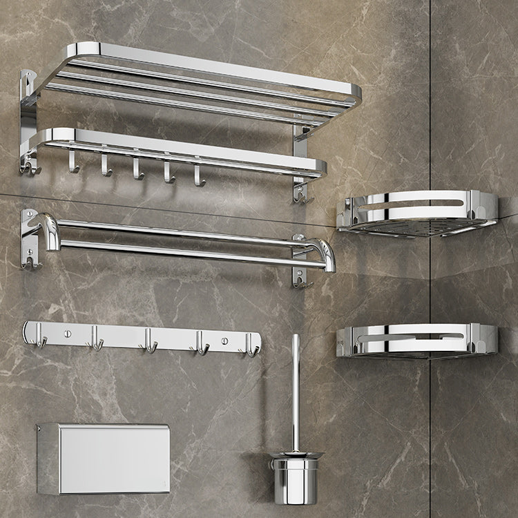 BowLift | Contemporary bathroom accessory set made of chrome-plated stainless steel with bathrobe hooks/towel rail
