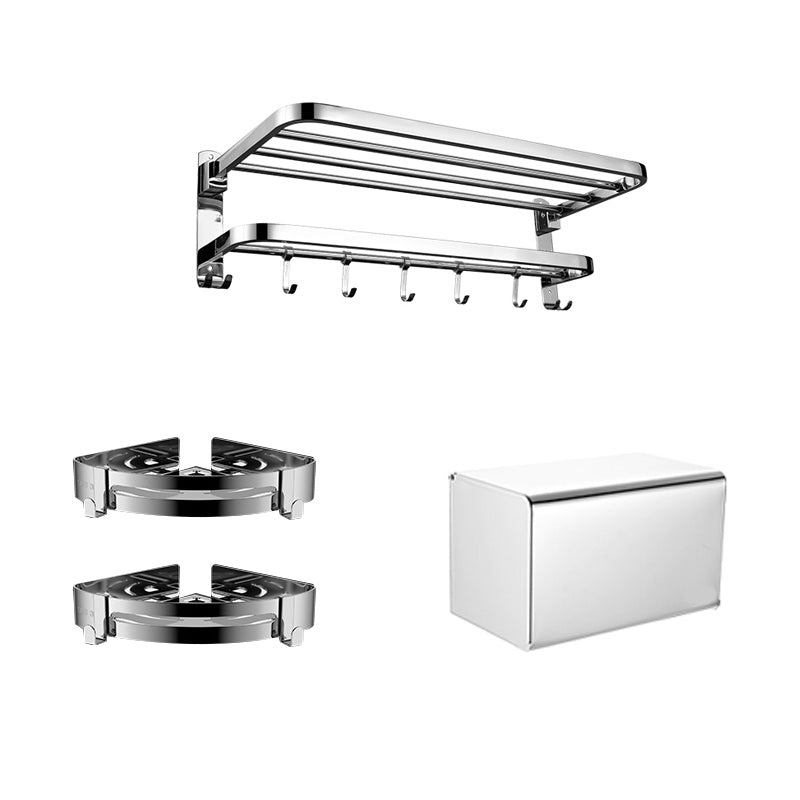 BowLift | Contemporary bathroom accessory set made of chrome-plated stainless steel with bathrobe hooks/towel rail