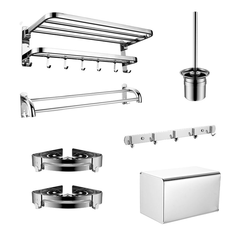 BowLift | Contemporary bathroom accessory set made of chrome-plated stainless steel with bathrobe hooks/towel rail