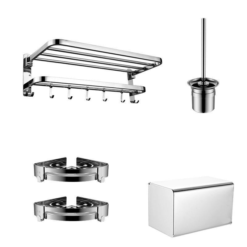 BowLift | Contemporary bathroom accessory set made of chrome-plated stainless steel with bathrobe hooks/towel rail