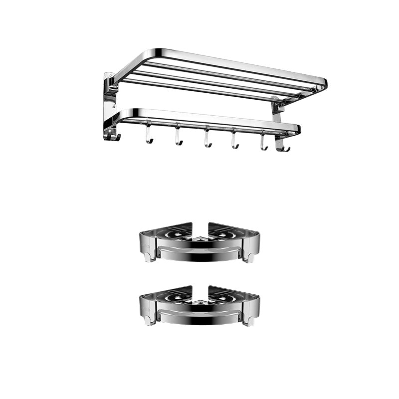 BowLift | Contemporary bathroom accessory set made of chrome-plated stainless steel with bathrobe hooks/towel rail