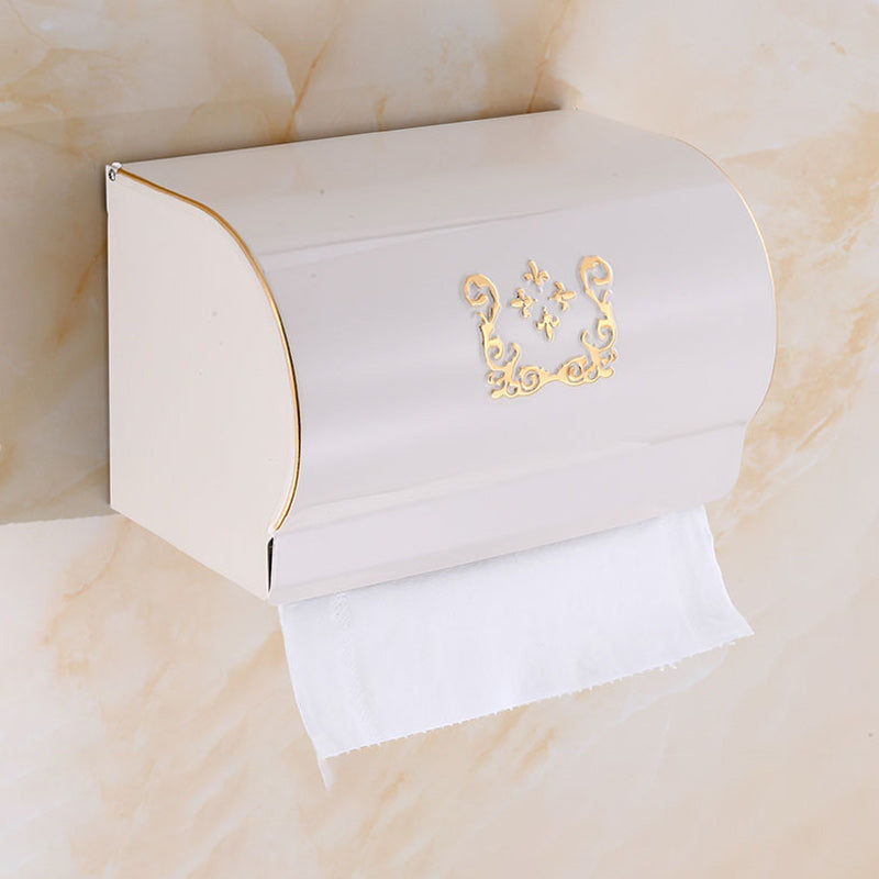 BowLift | Vintage Bathroom Accessory Set Aluminum Paper Holder in White
