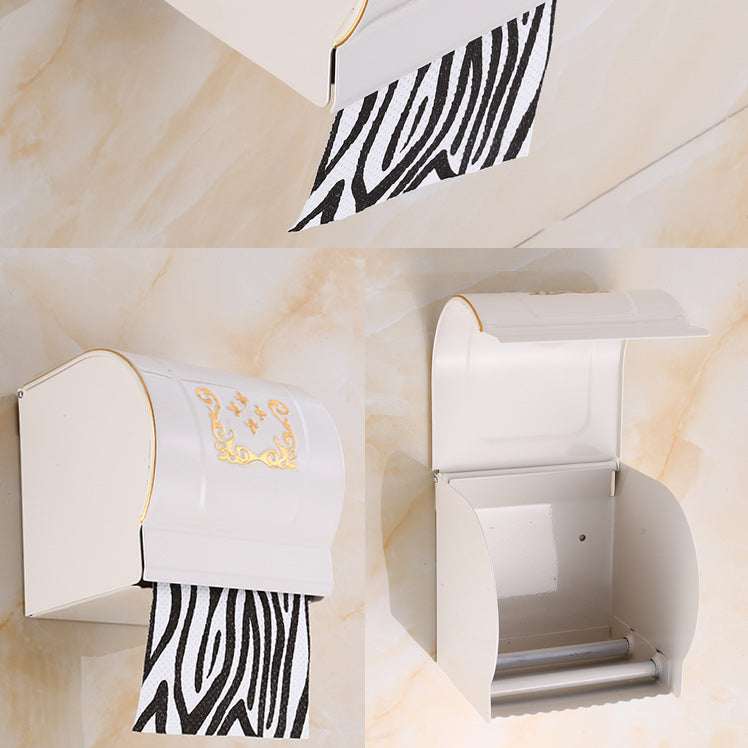 BowLift | Vintage Bathroom Accessory Set Aluminum Paper Holder in White