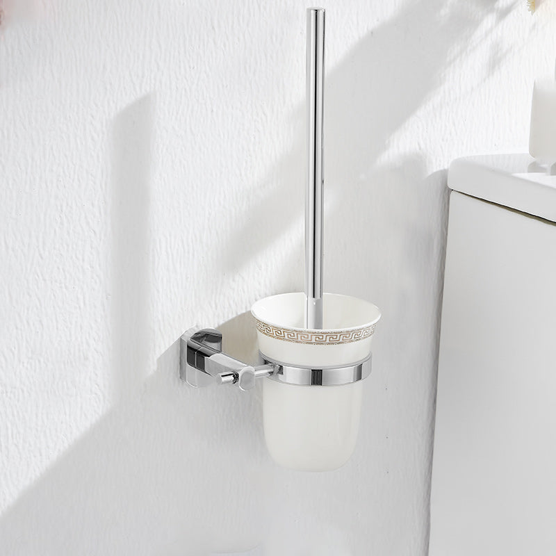 BowLift | 2-piece metal bathroom accessory set traditional toilet brush and holder set