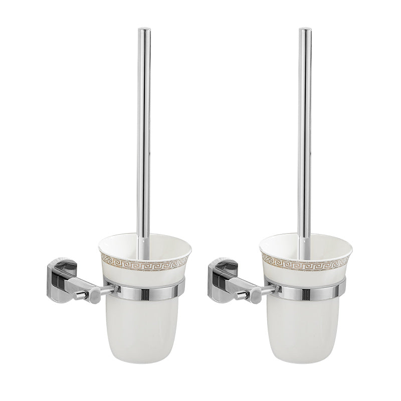 BowLift | 2-piece metal bathroom accessory set traditional toilet brush and holder set