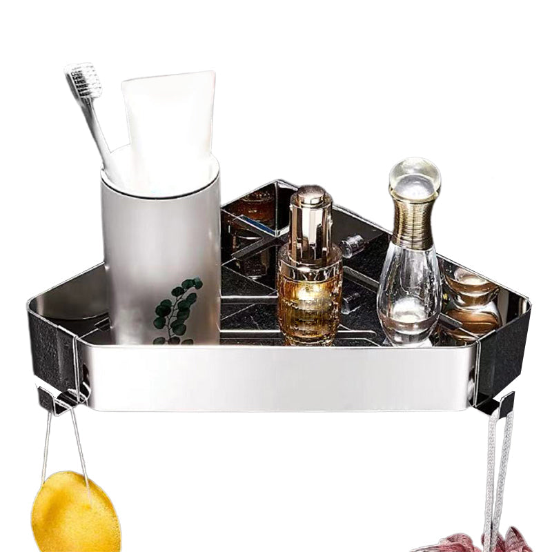 BowLift | 2-piece stainless steel bathroom accessory set 30 cm W triangular bathroom shelf