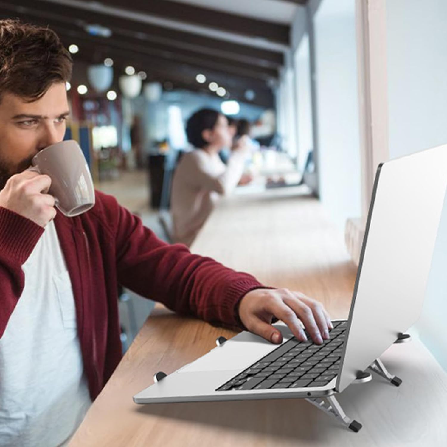 BowLift | Adjustable Laptop Stand – Foldable Cooling Notebook Mount for Office & Travel – Orvane