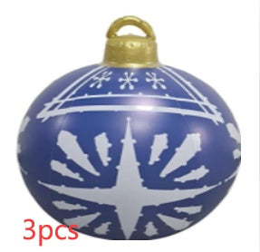 BowLift | Inflatable Christmas Ball Outdoor Decoration 60cm – Weather Resistant PVC Christmas Decoration