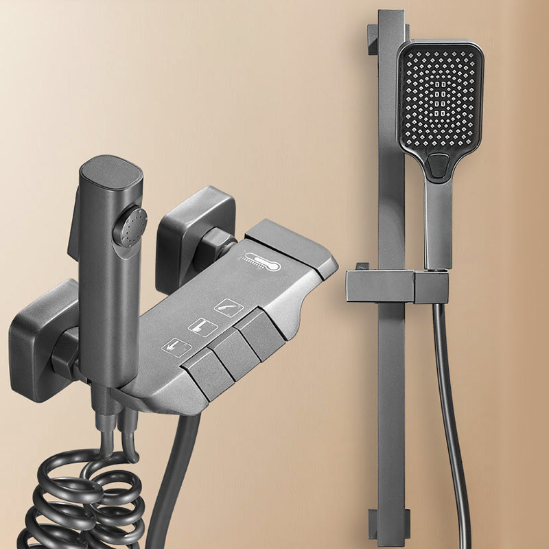 BowLift | Wall-mounted shower system Gray Adjustable spray pattern Lever handle Shower hose Shower set