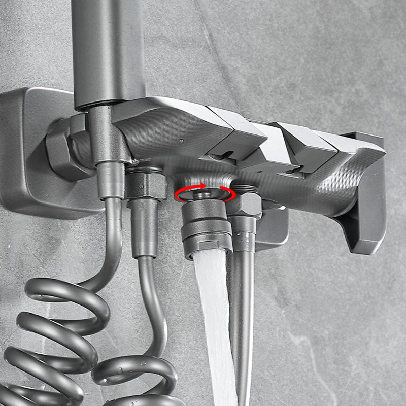 BowLift | Wall-mounted shower system Gray Adjustable spray pattern Lever handle Shower hose Shower set