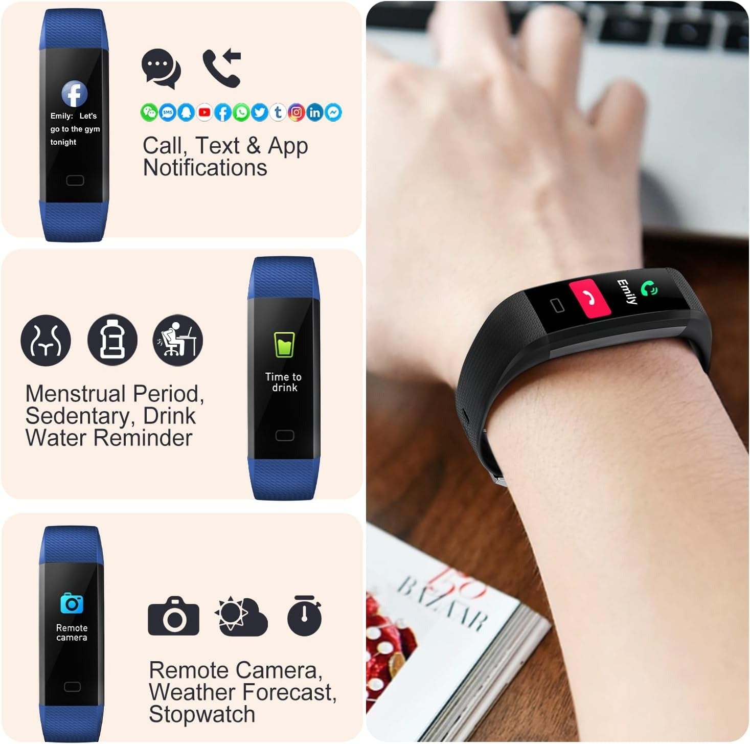 BowLift | Blood Pressure and Heart Rate Monitor Smartwatch | Waterproof, Sleep Tracking & Fitness Insights for Daily Health Management