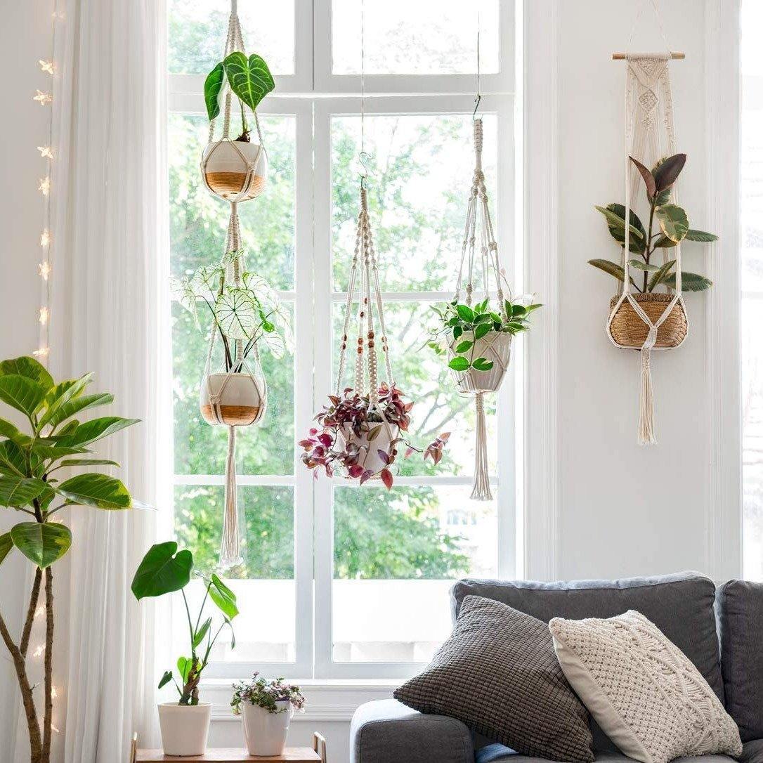 BowLift | 4-piece handmade Boho macrame plant hanger set