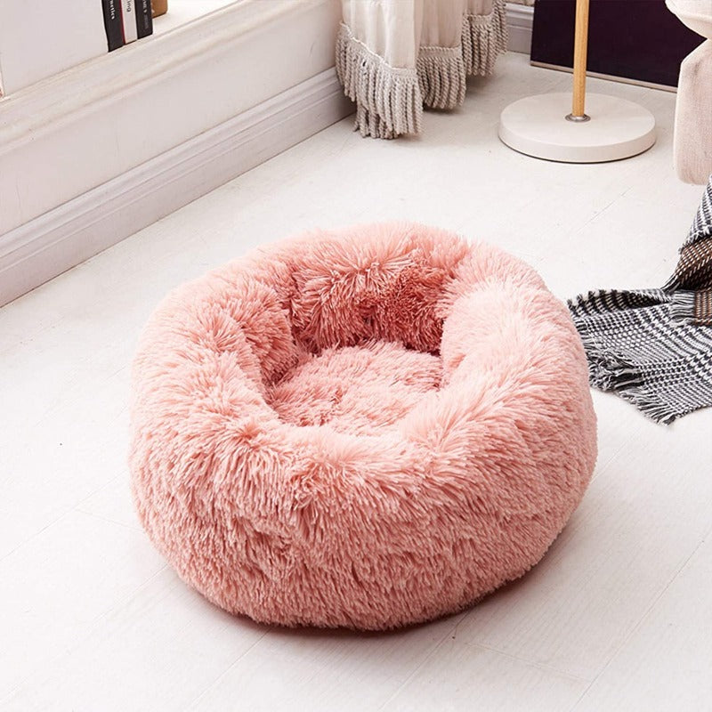 BowLift | Beef Plush Calming Donut Dog Bed for Small to Large Dogs