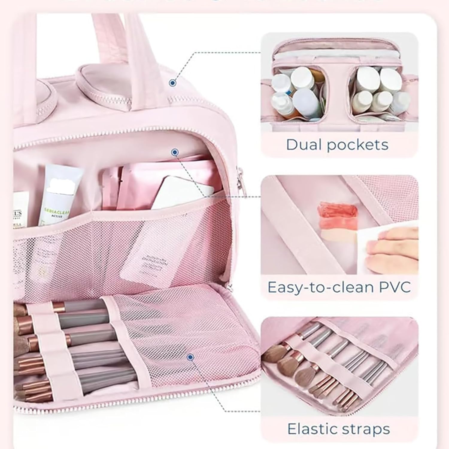 BowLift | 4-in-1 Puffy Toiletry Bag for Women – Large Travel Makeup & Skincare Organiser